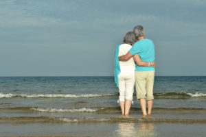 grandparents on the beach